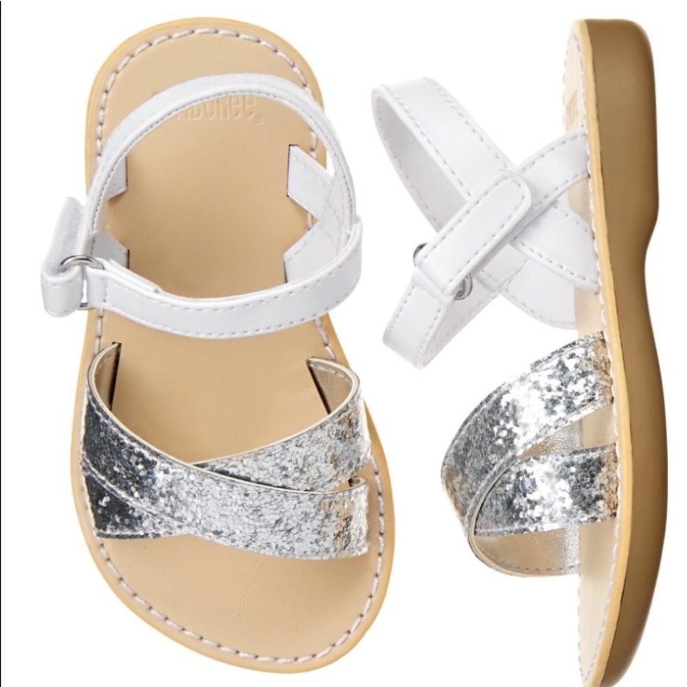 NWT Gymboree FRUIT PUNCH Silver Glitter Sandals
